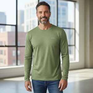 Columbia Green Long Sleeve Crew Neck Tee